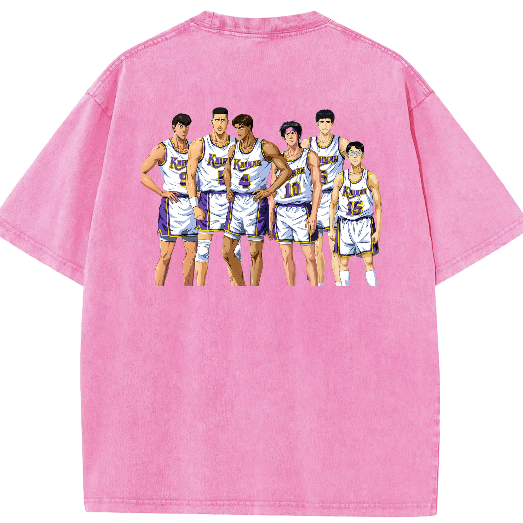 SLAM DUNK／スラムダンク 綿100% ヴィンテージ風 半袖Tシャツ（背面プリント）